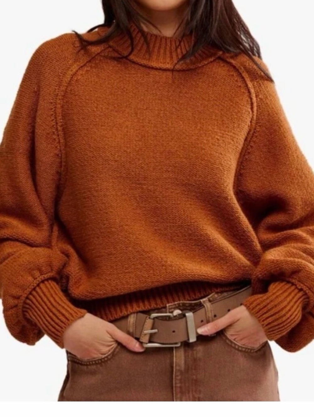 Free People Riley Mock Neck Sweater
